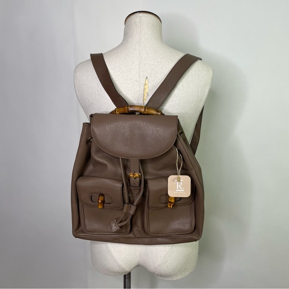 EUC Gucci Bamboo Leather Large Backpack with COA - Picture 3 of 14